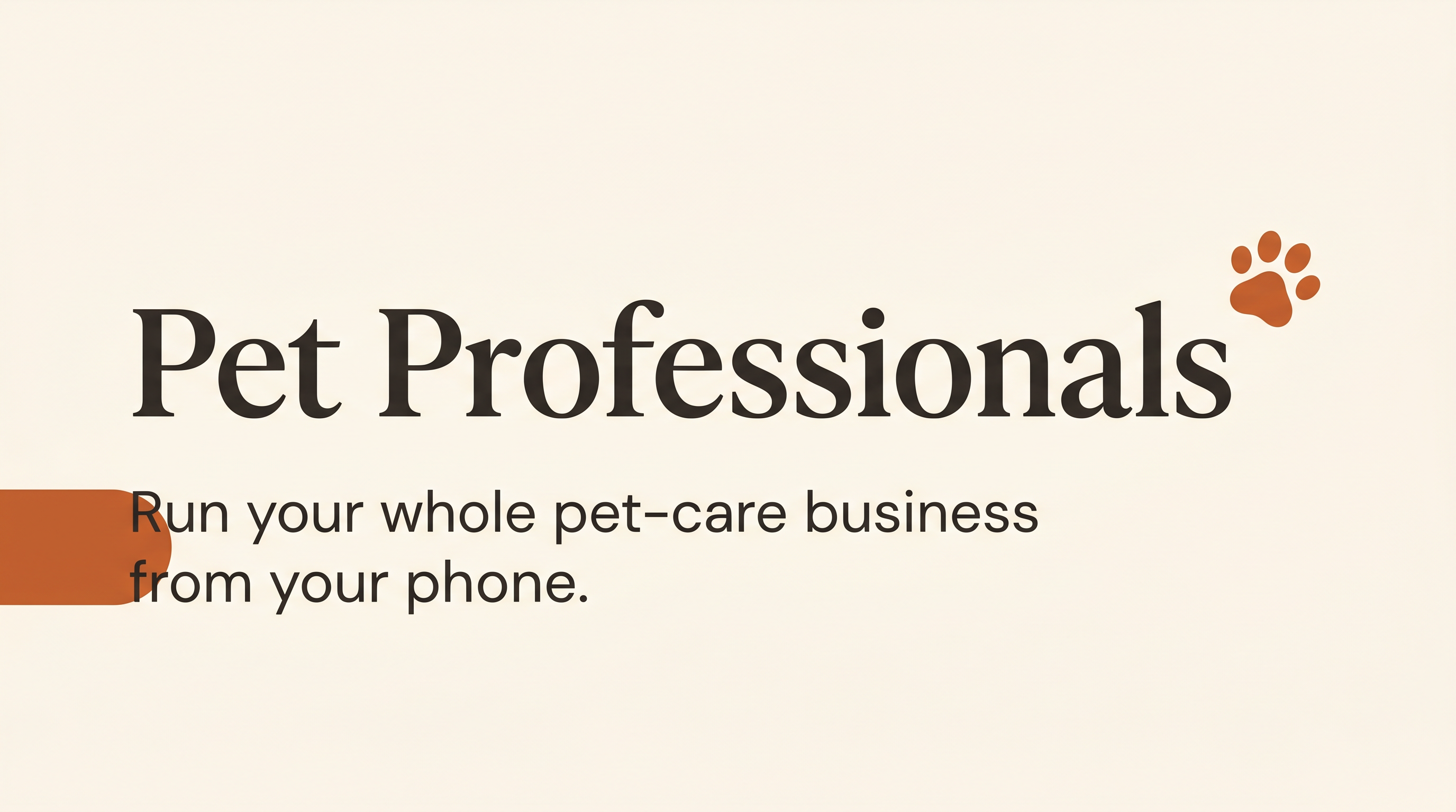 Pet Professionals - AI agents that run the admin for solo pet sitters, dog walkers and groomers (fre logo